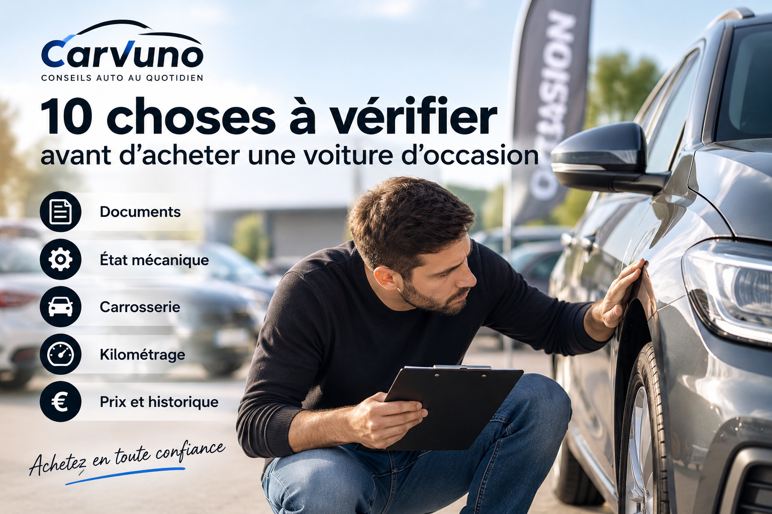 10 choses à vérifier avant d’acheter une voiture d’occasion